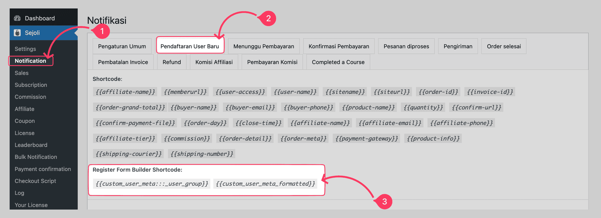 pendaftaran user baru